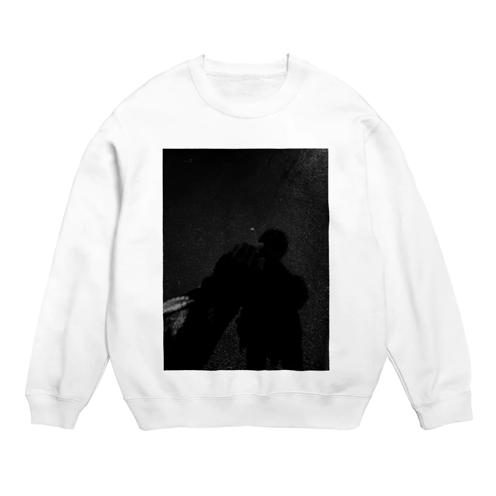 黒猫の喫煙男子 Crew Neck Sweatshirt