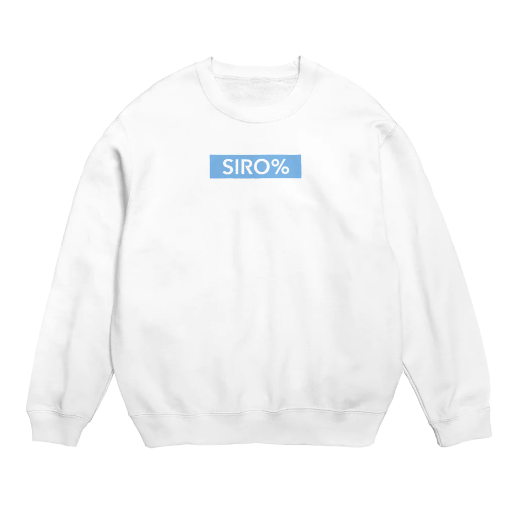 SIRO%(しろぱーせんと)のSIRO% BOX LOGO （Blue） Crew Neck Sweatshirt