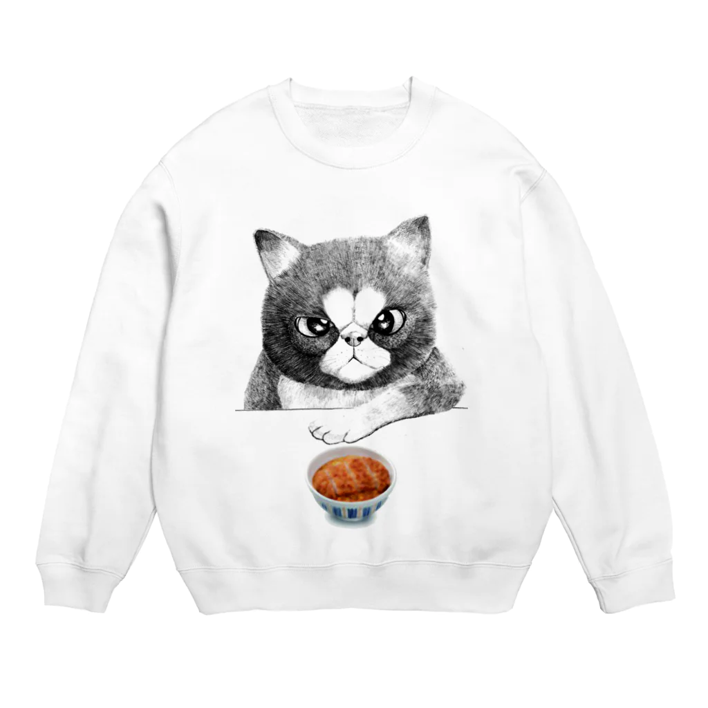 スイカ頭のひできんぐのお店のカツ丼食うか？ Crew Neck Sweatshirt