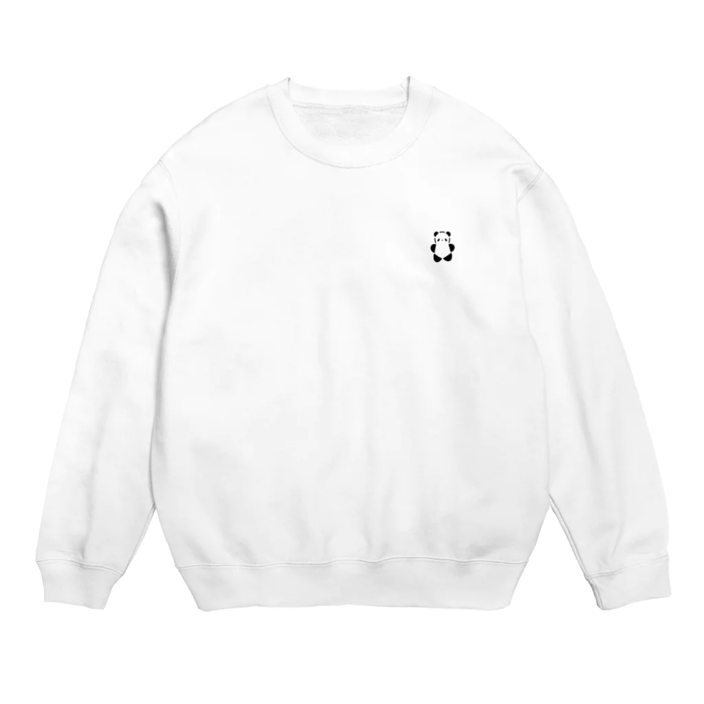 SIRO%(しろぱーせんと)のSIROPANDAワンポイント（Black） Crew Neck Sweatshirt