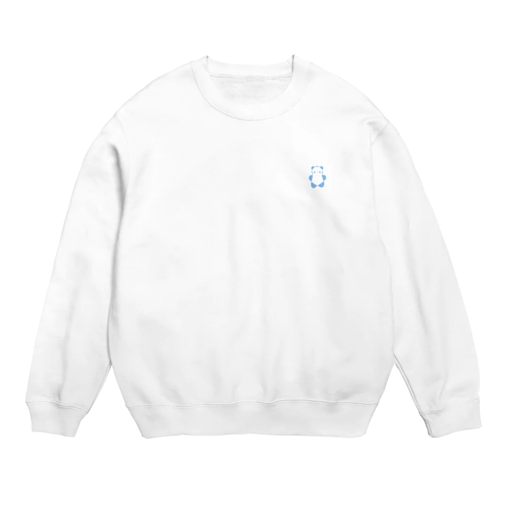 SIRO%(しろぱーせんと)のSIROPANDAワンポイント（Blue） Crew Neck Sweatshirt