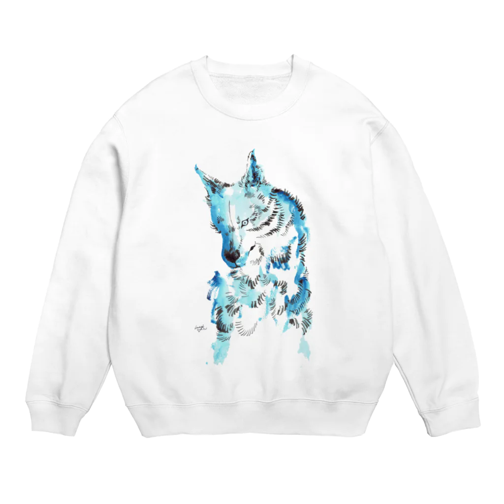 made blueのWatercolor wolf Crew Neck Sweatshirt