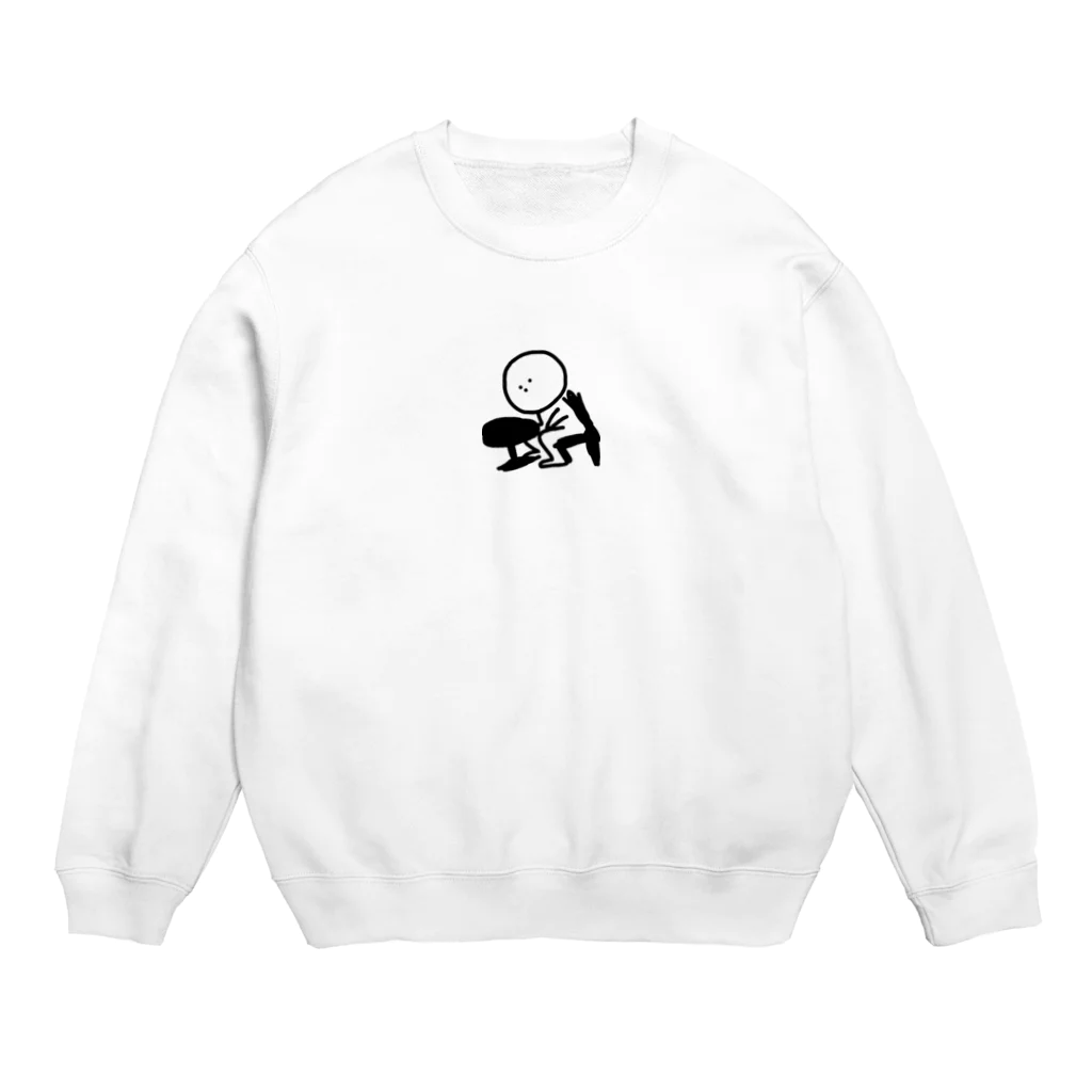 おもしろいの1人カフェ Crew Neck Sweatshirt