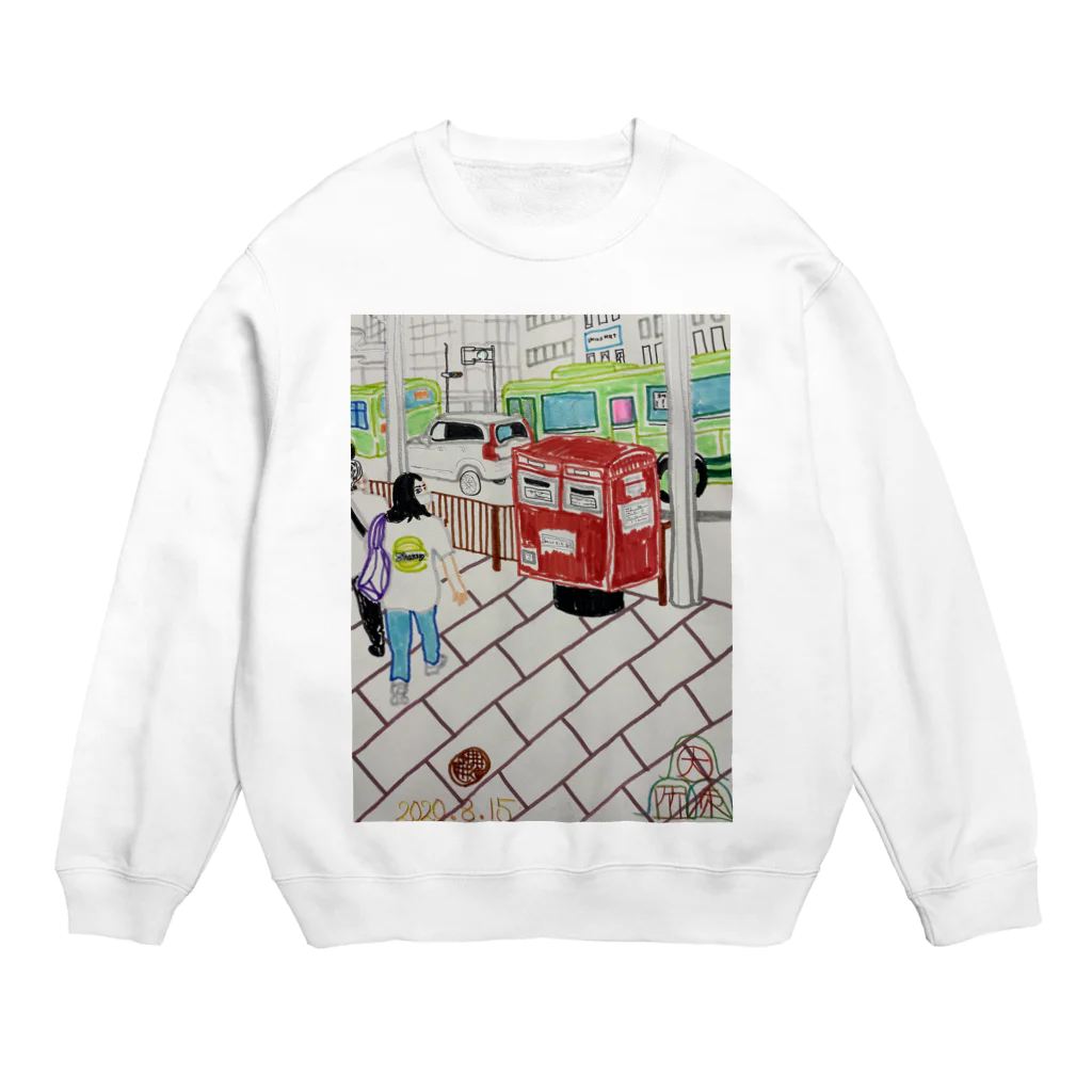 エド・ワード【江戸鉾の愛殿原】。の赤ポスト📮四条河原町 Crew Neck Sweatshirt