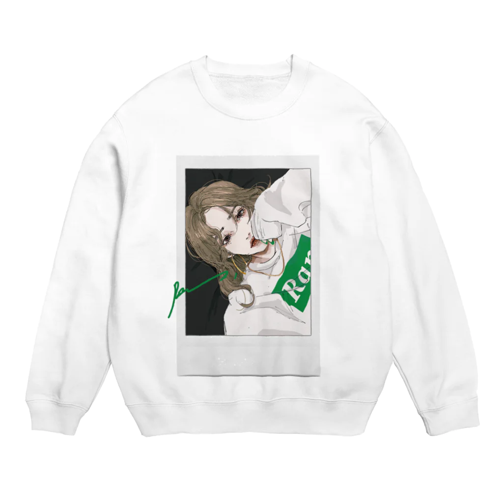 Ran.のpersistent love【green】 Crew Neck Sweatshirt