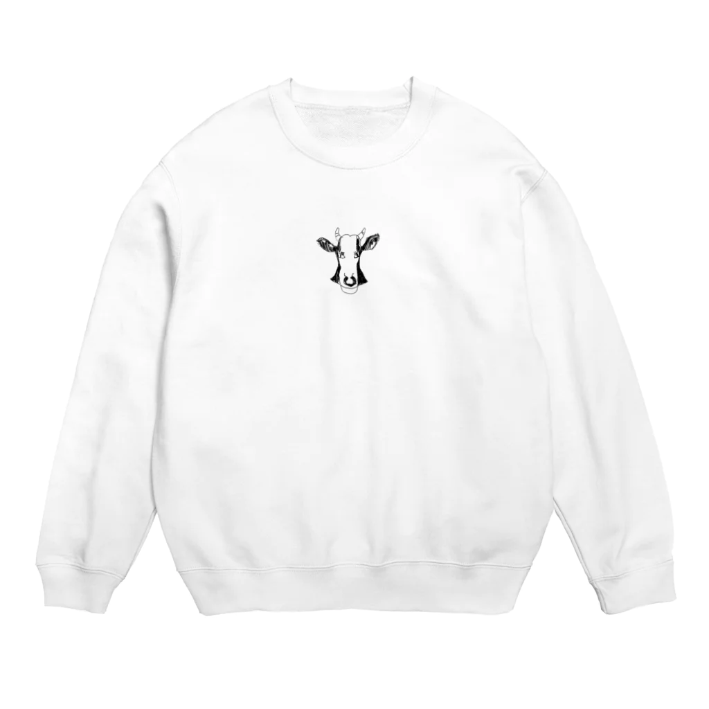 お母さんの気まぐれの面長の牛 Crew Neck Sweatshirt