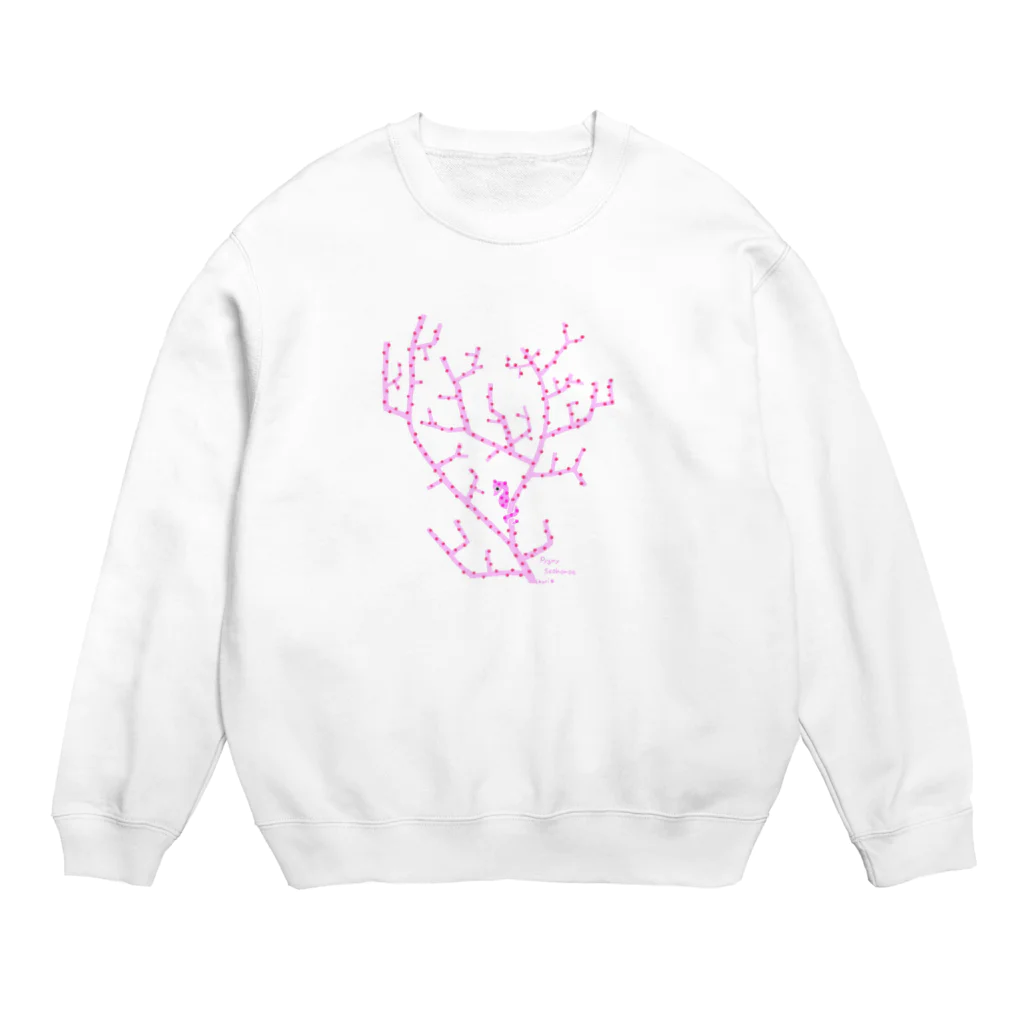 栗坊屋のピンクのピグミーシーホース Crew Neck Sweatshirt