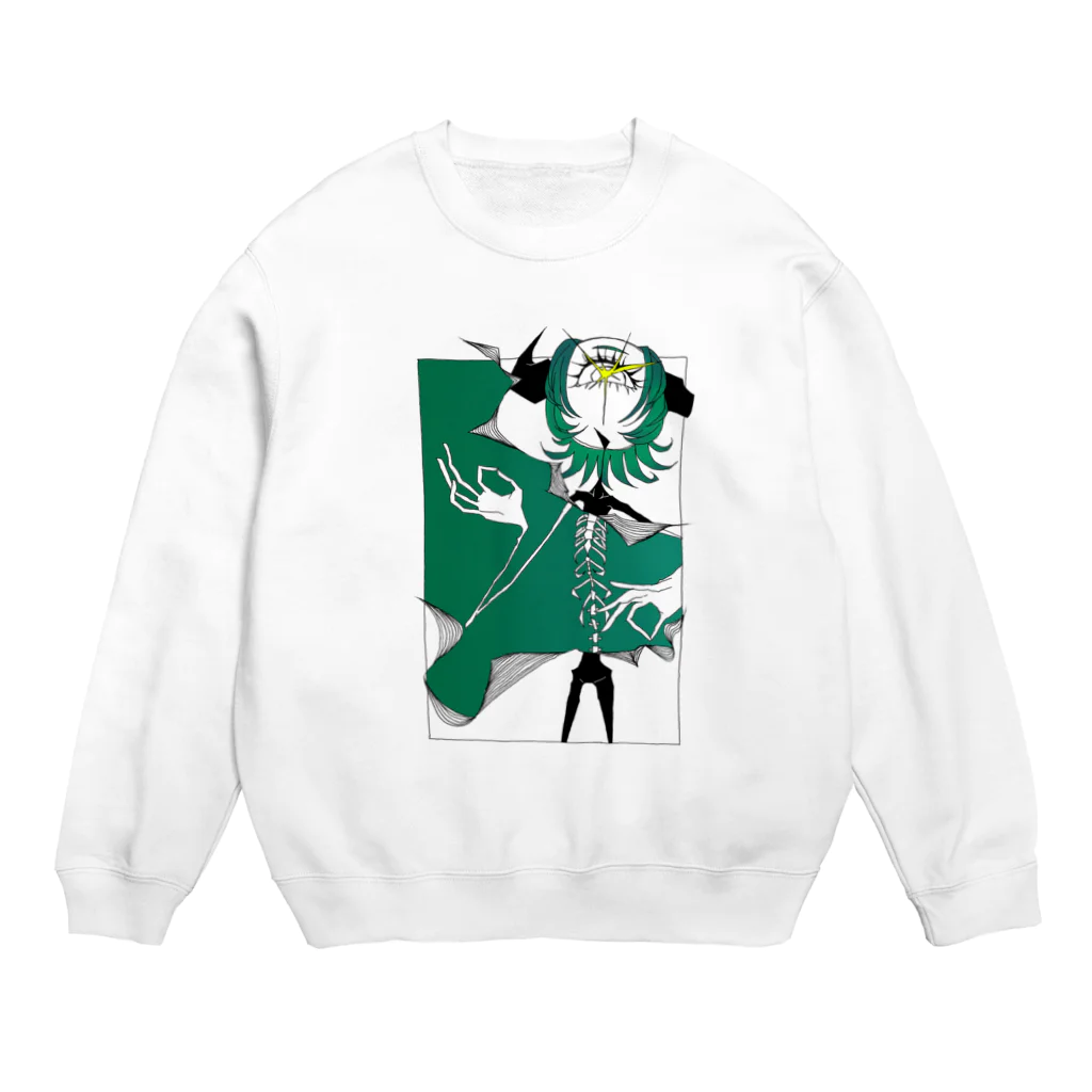 ろんぽのギラギラ単眼ちゃん Crew Neck Sweatshirt