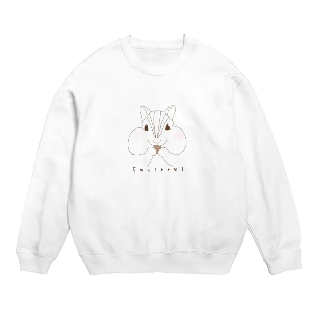 しろいくまのリスくん Crew Neck Sweatshirt