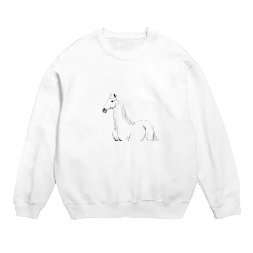 Luxim(モノクロ専門)のモノクロ白馬 Crew Neck Sweatshirt