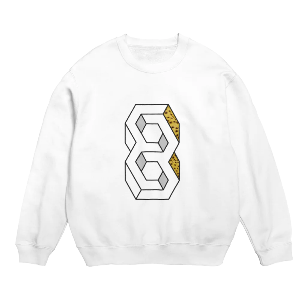 D-MALIBUの幾何学的錯視デザインにアニマル柄を添えて Crew Neck Sweatshirt