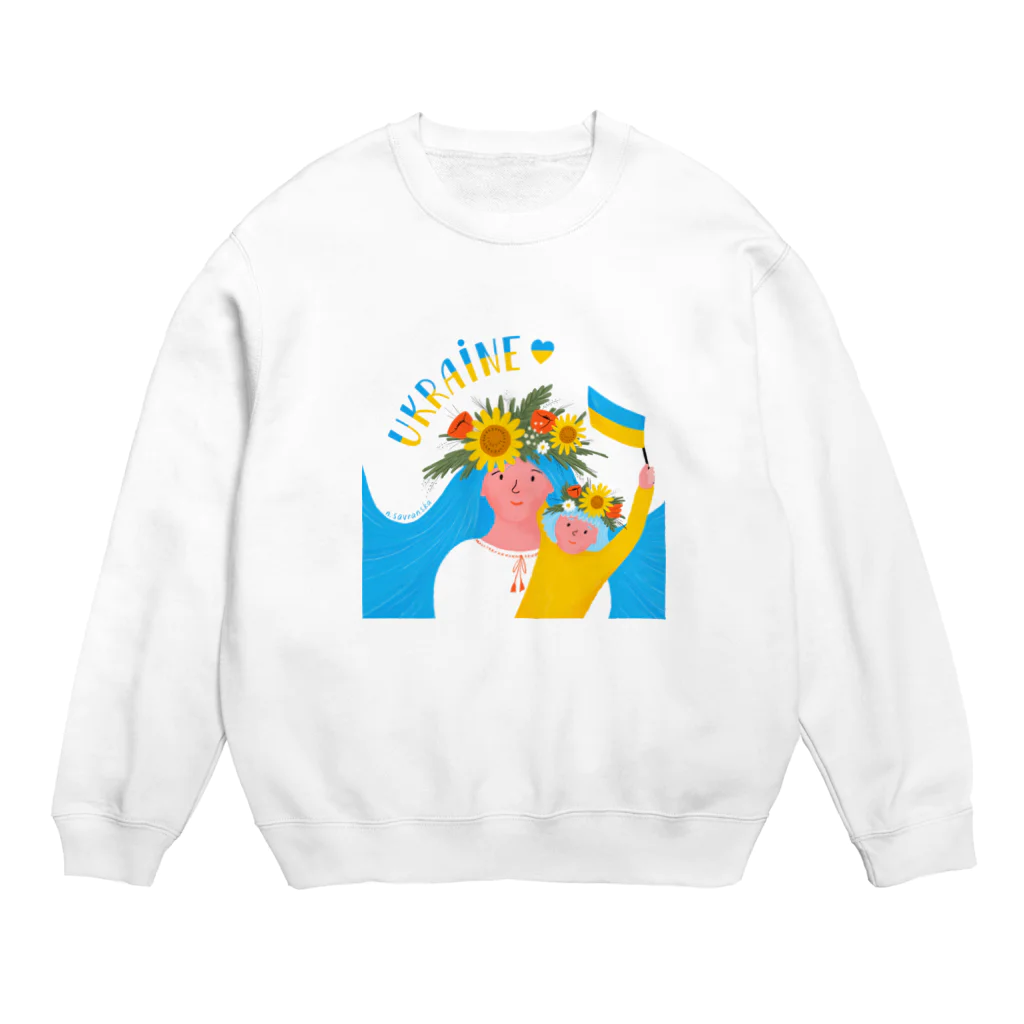 ウクライナのワンコ応援団の🇺🇦Natalia Savranska🇺🇦② Crew Neck Sweatshirt