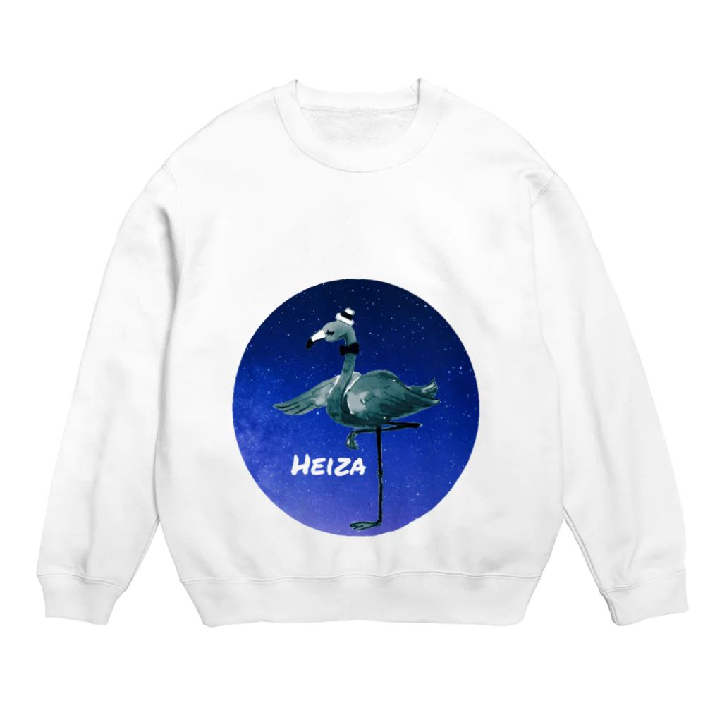 もりのおかしやさんmibuの闇夜のheizaフラミンゴ Crew Neck Sweatshirt