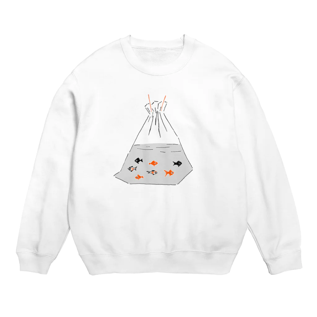 NIKORASU GOの祭りデザイン「金魚すくい」 Crew Neck Sweatshirt