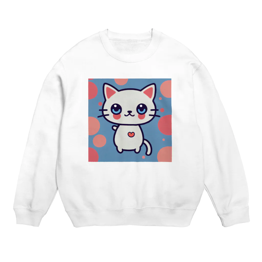 A31eの狛猫のミケ「はーとびーと」 Crew Neck Sweatshirt