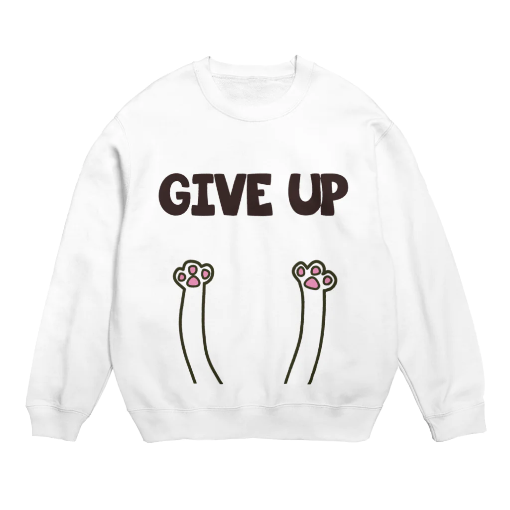 猫☆RISEのGIVE UPねこ Crew Neck Sweatshirt