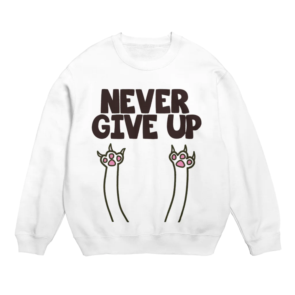 猫☆RISEのNEVER GIVE UPねこ Crew Neck Sweatshirt