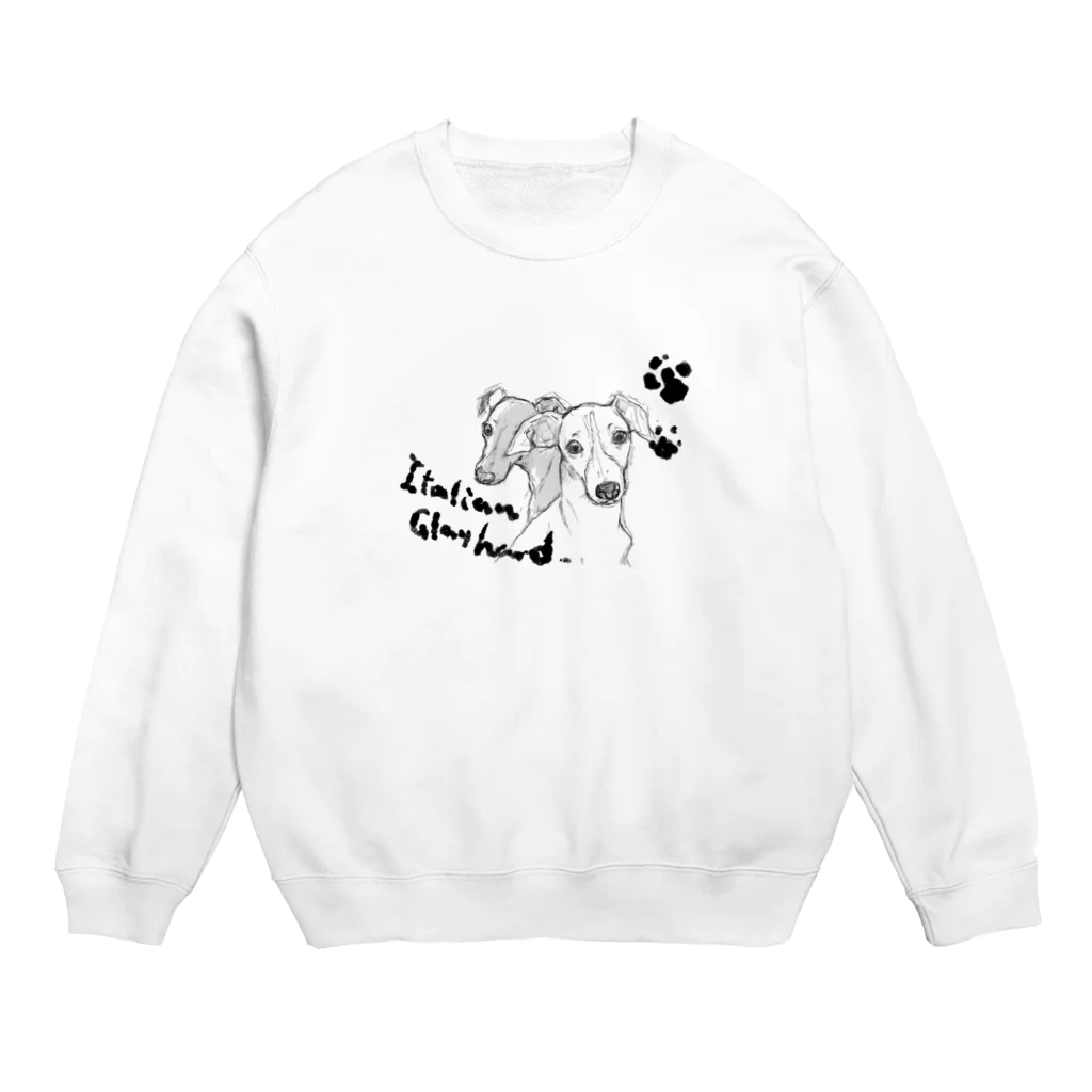 イタグレ／ビーグルshopのイタグレ（犬） Crew Neck Sweatshirt