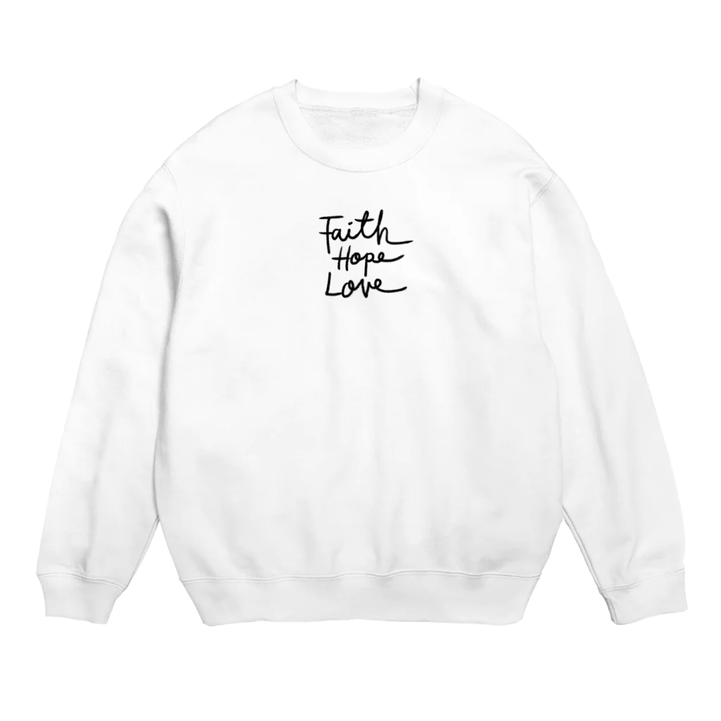 Christian-SheepHouseのFaith hope love ! Crew Neck Sweatshirt