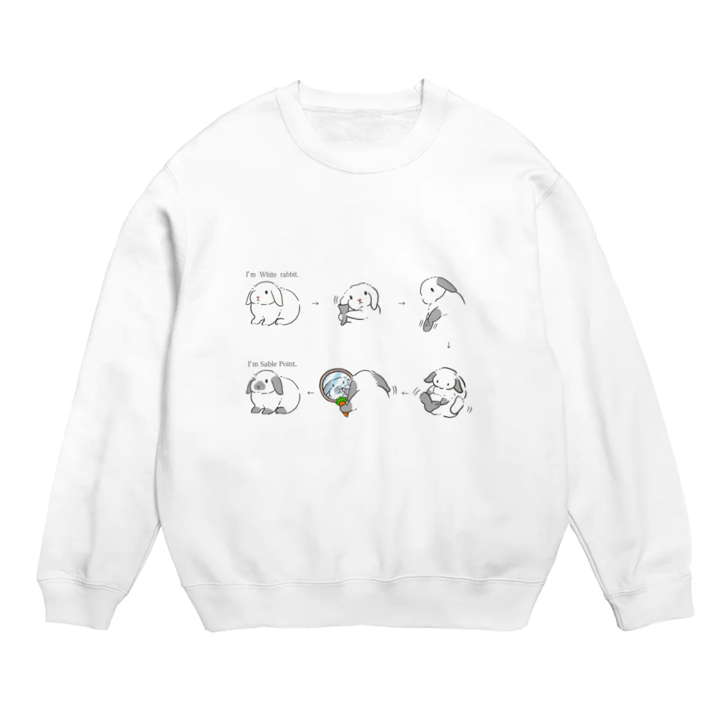 スタジオレッキスの白うさぎからセーブルポイントに変身！ Crew Neck Sweatshirt