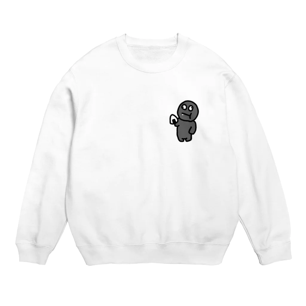 無銭飲食グッズの無銭くん（仮）（胸） Crew Neck Sweatshirt