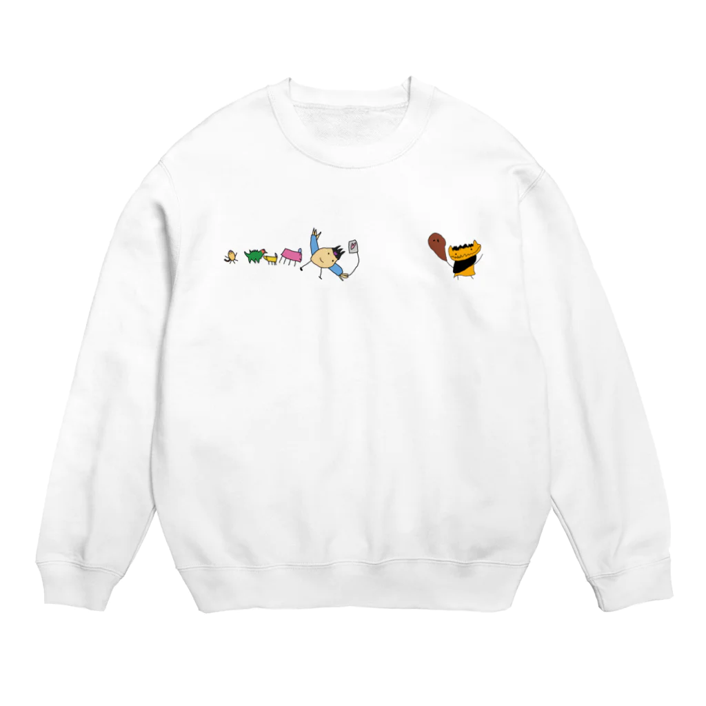 ひつじの村の桃太郎と鬼 Crew Neck Sweatshirt