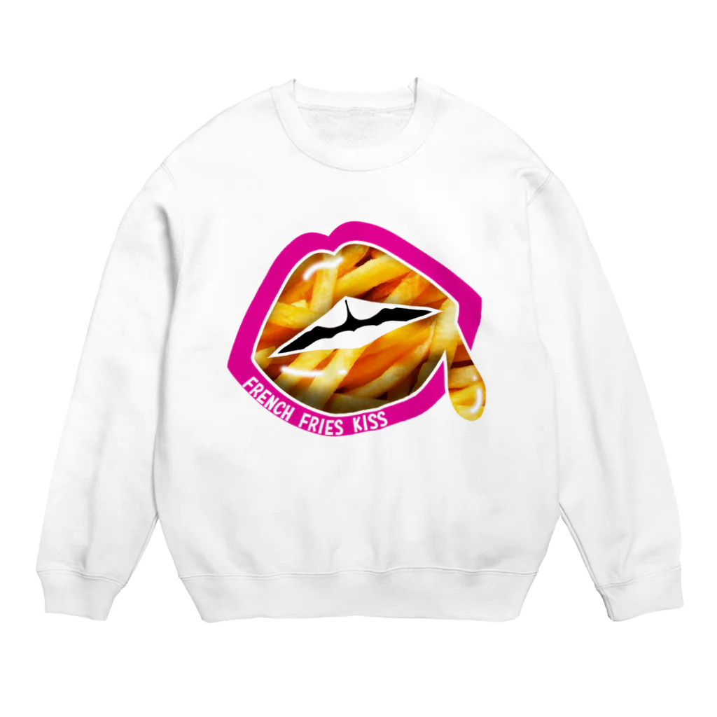 daddy-s_junkfoodsのFRENCH FRIES KISS - PINK Crew Neck Sweatshirt