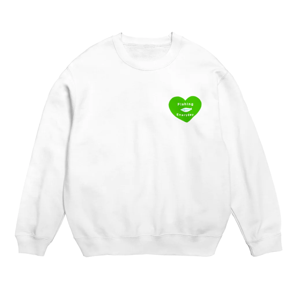 F & E のFishing Everyday Love green スウェット