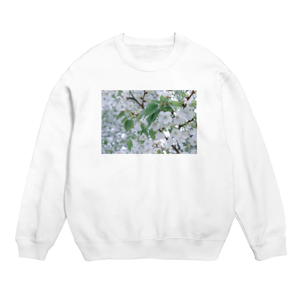 とまとまとの白い花 Crew Neck Sweatshirt