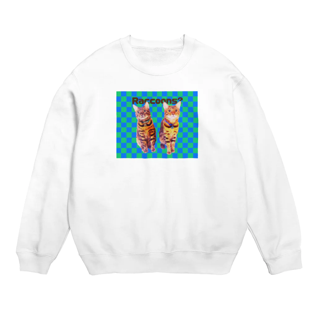 にゃんたまHOUSEのテトノア「僕達たぬき？」市松模様 Crew Neck Sweatshirt