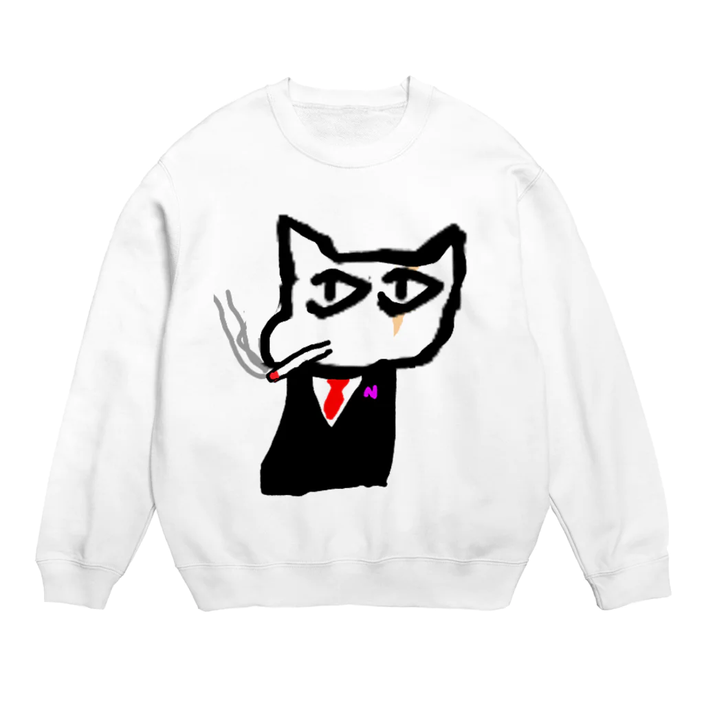 nodoguroroのヤニ猫 Crew Neck Sweatshirt