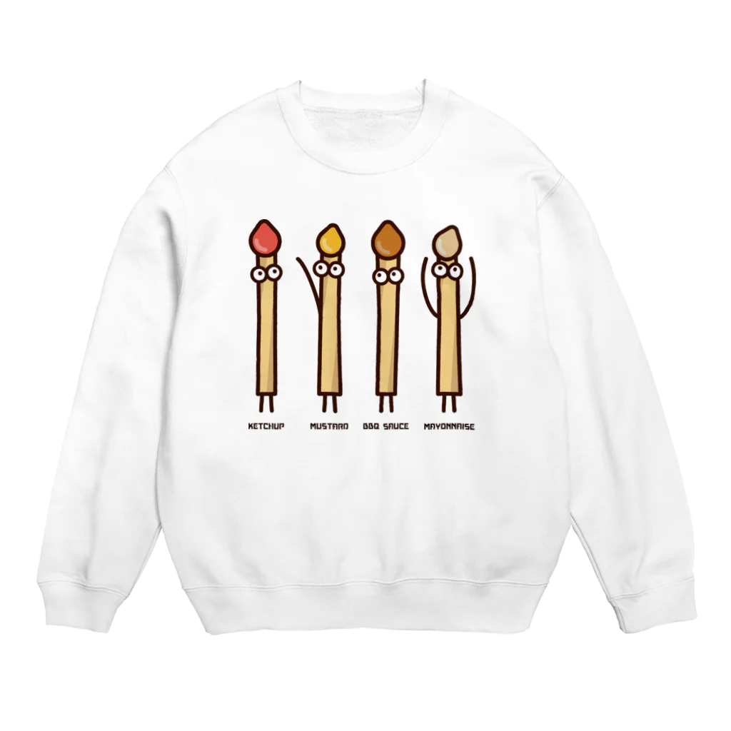 高堂玲/イラストの方のフライドポテト4兄弟 Crew Neck Sweatshirt