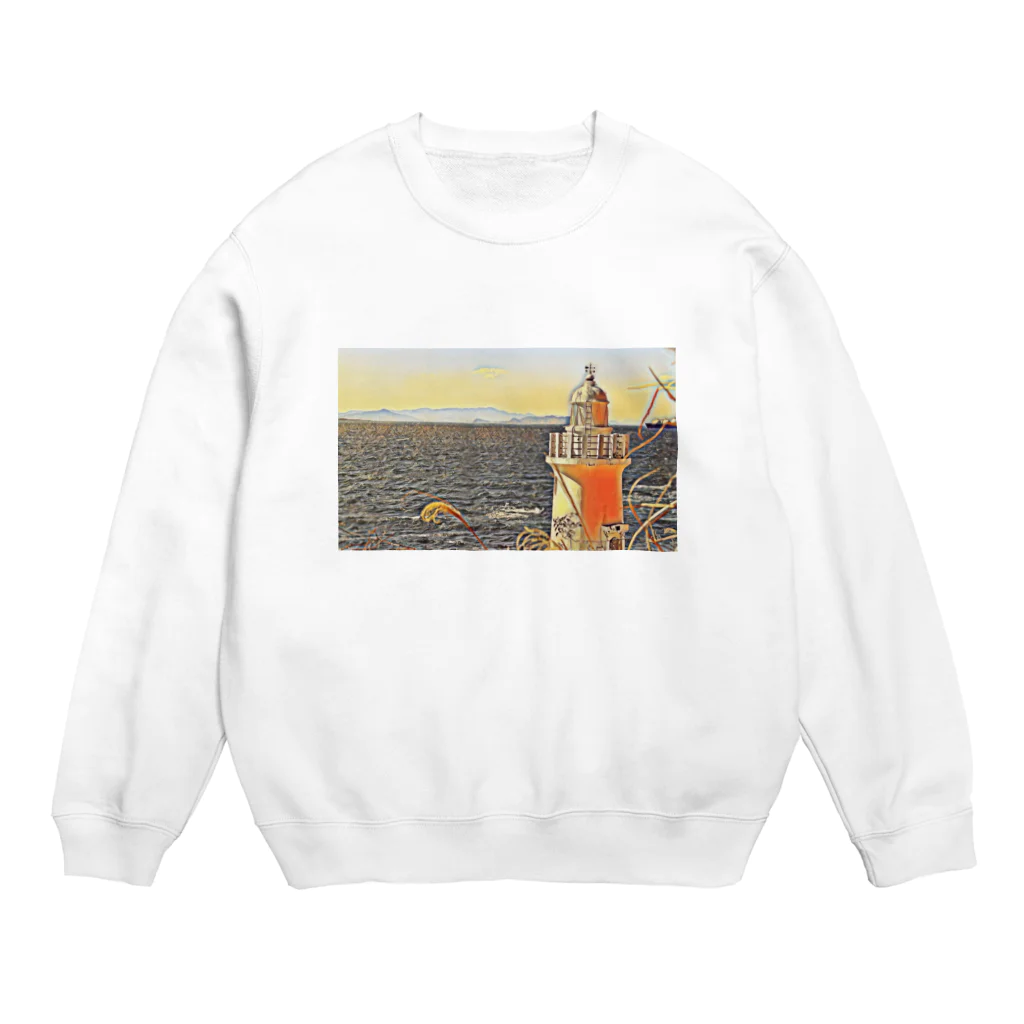 jun-hoshiの海を見守る灯台 Crew Neck Sweatshirt