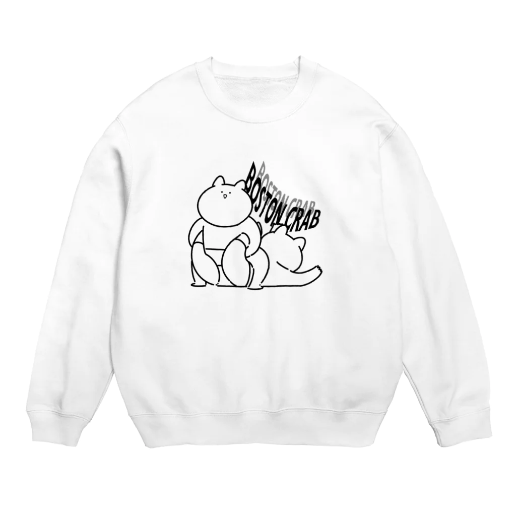 プロレスにゃんこのプロレスにゃんこ（エビ固め） Crew Neck Sweatshirt