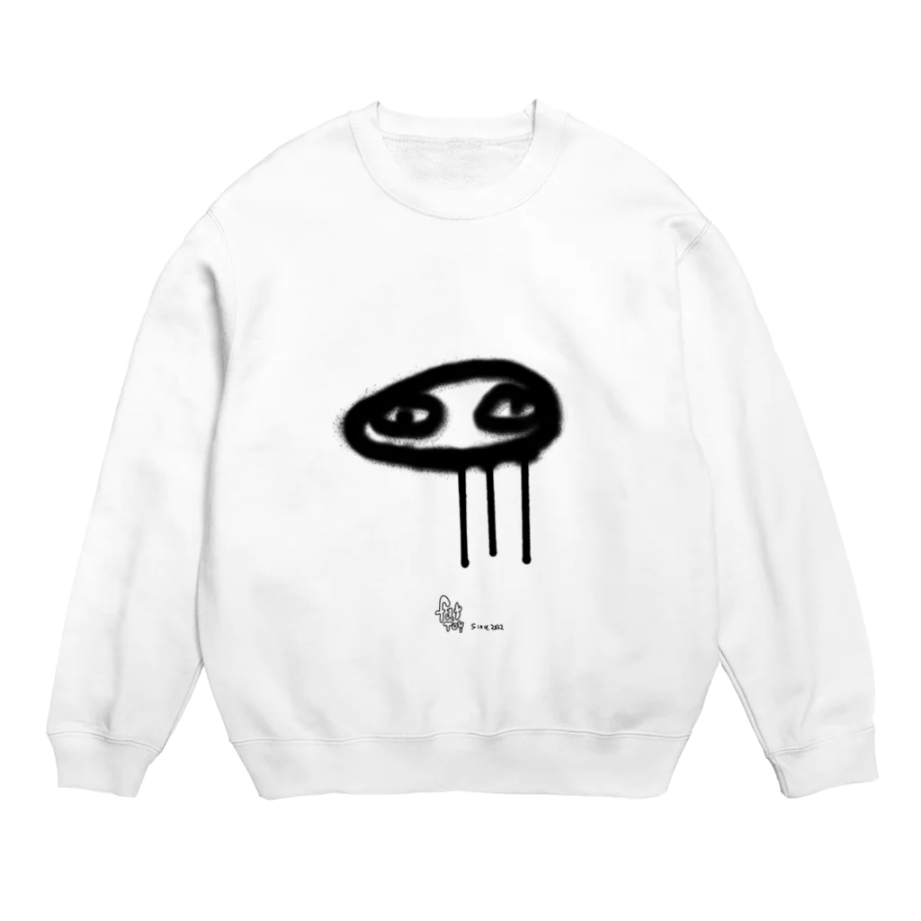 FAT TOYのgoo スプレーロゴ(黒) Crew Neck Sweatshirt