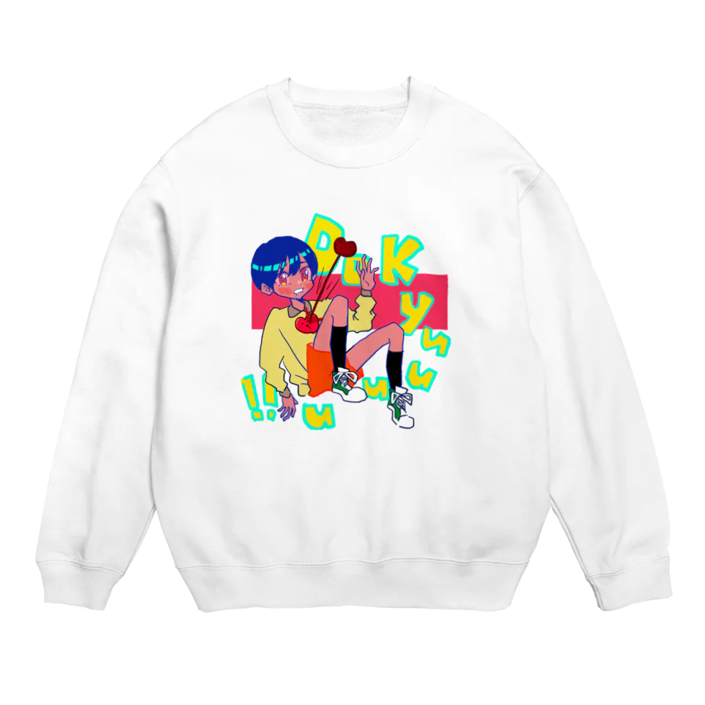 cat is the world .の恋する男の子 Crew Neck Sweatshirt