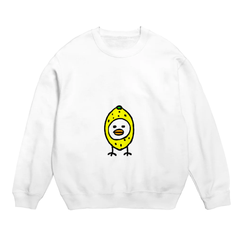 TOM GLASSESのレモンを被った鳥(神妙な表情) Crew Neck Sweatshirt