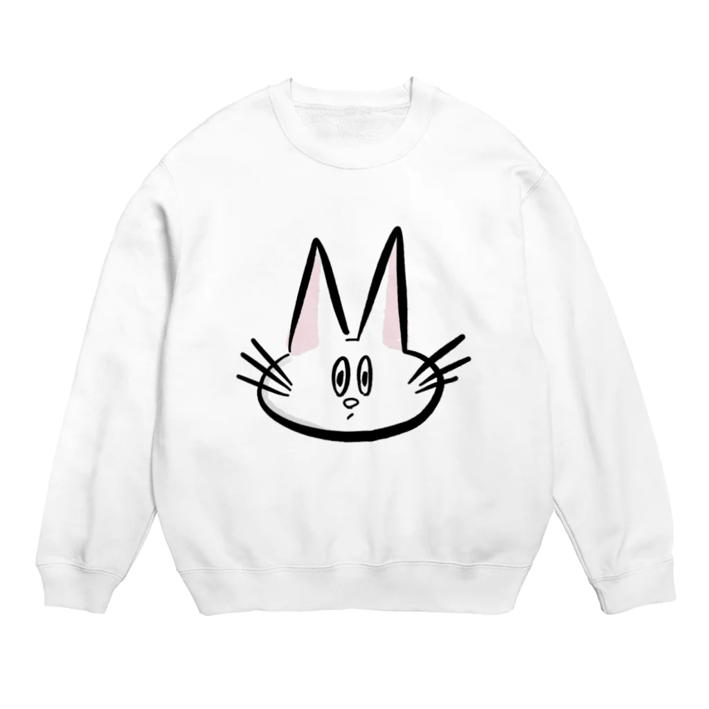 NYAGO NYAGO MARKETの驚いて目が巨大化したネコ Crew Neck Sweatshirt