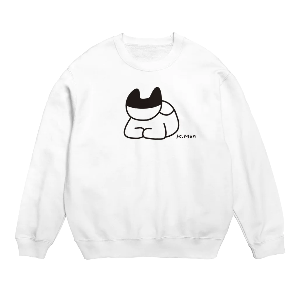 MONKUMIKOの座るこねこ（黒） Crew Neck Sweatshirt