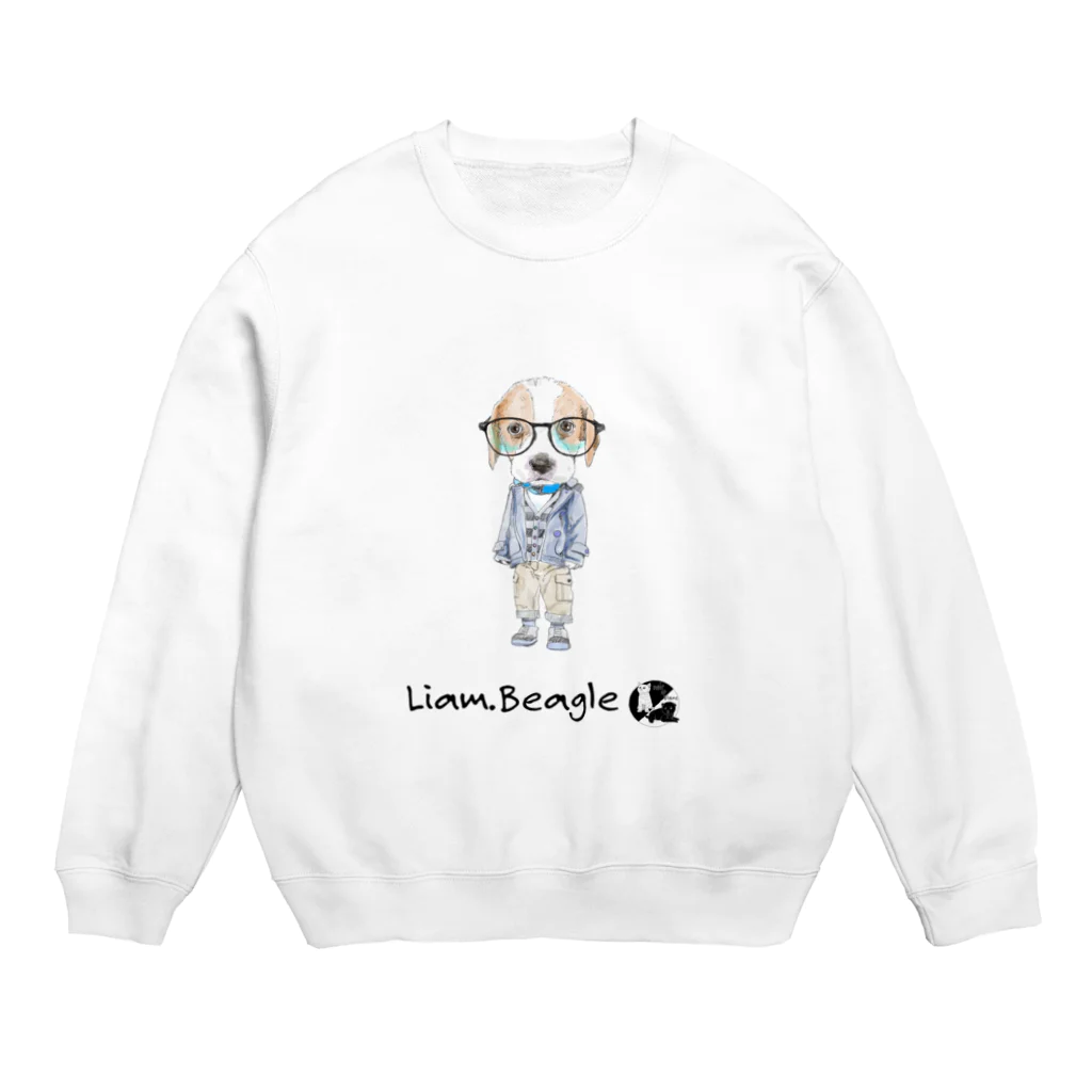 かわいいにゃんことワンコの絵のお店のリアム.ビーグル Crew Neck Sweatshirt