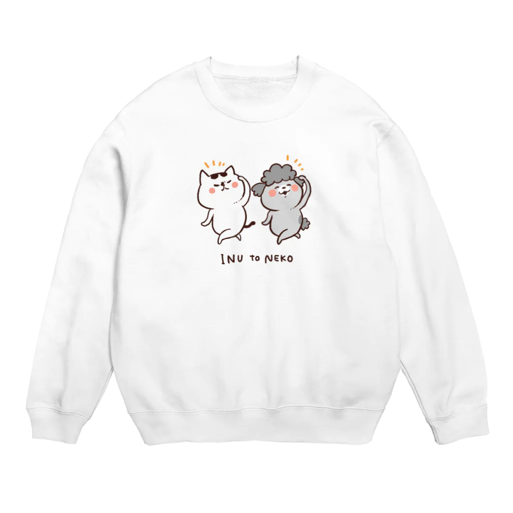 hidekiccanの犬と猫 Crew Neck Sweatshirt