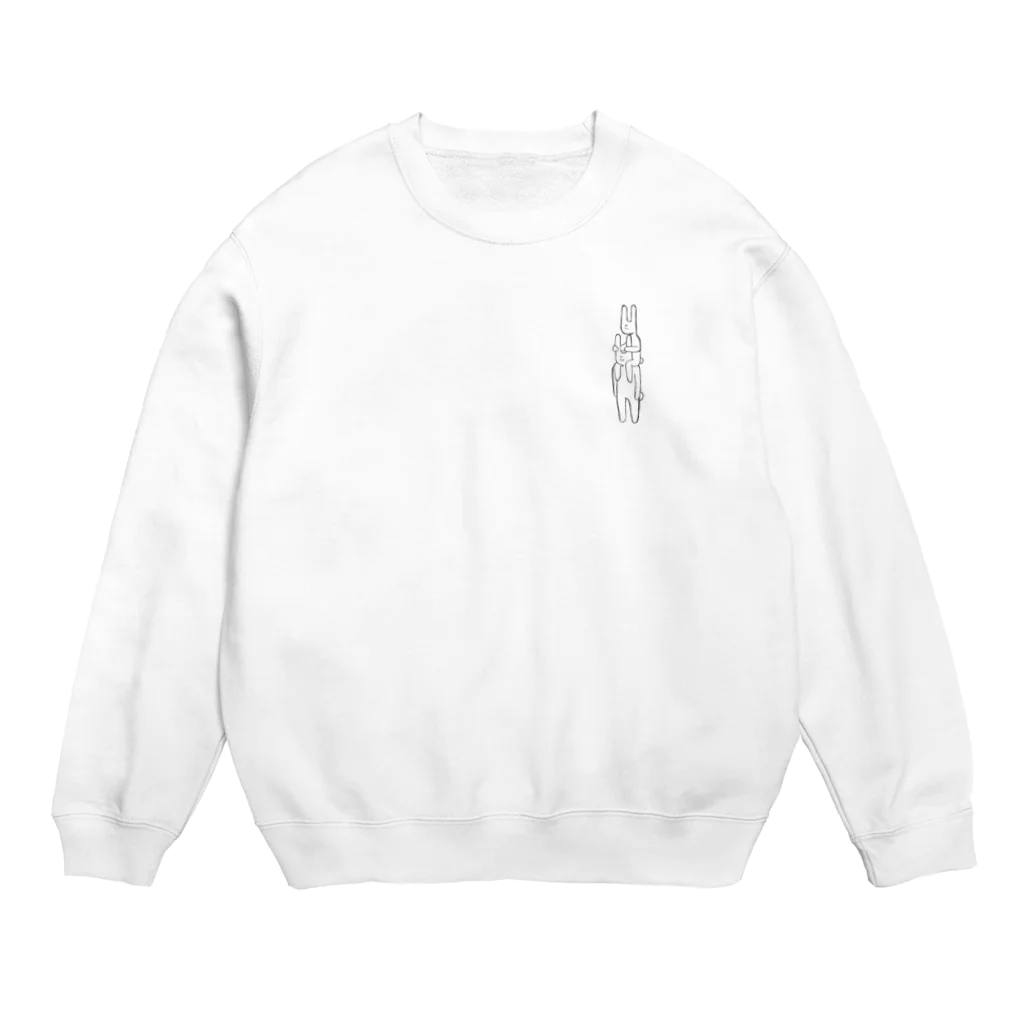 うさぎの肩車うさぎ Crew Neck Sweatshirt