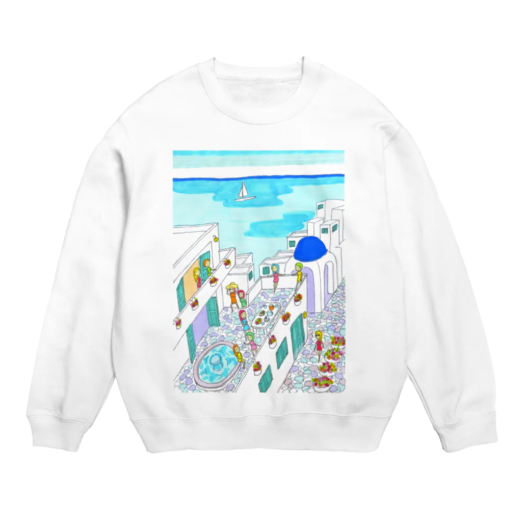 AKISENのエーゲ海ガールズ Crew Neck Sweatshirt