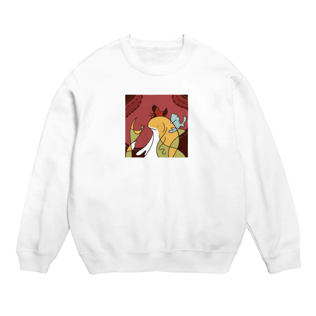 ほらをた娘🦈ྀི🎈のほらをた娘 縫い合わせた海 Crew Neck Sweatshirt