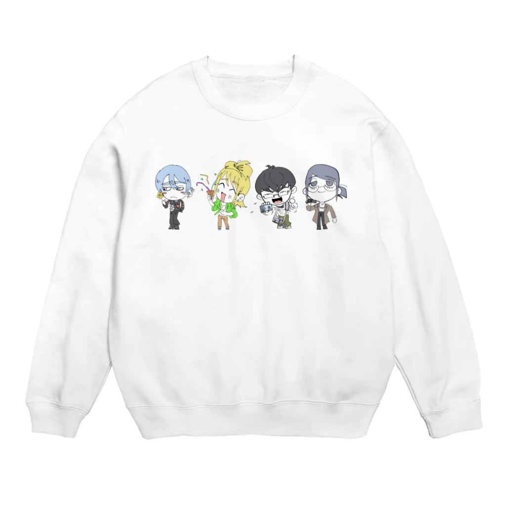 joseff_densanの陰キャラブコメ　SDキャラ集合絵 Crew Neck Sweatshirt