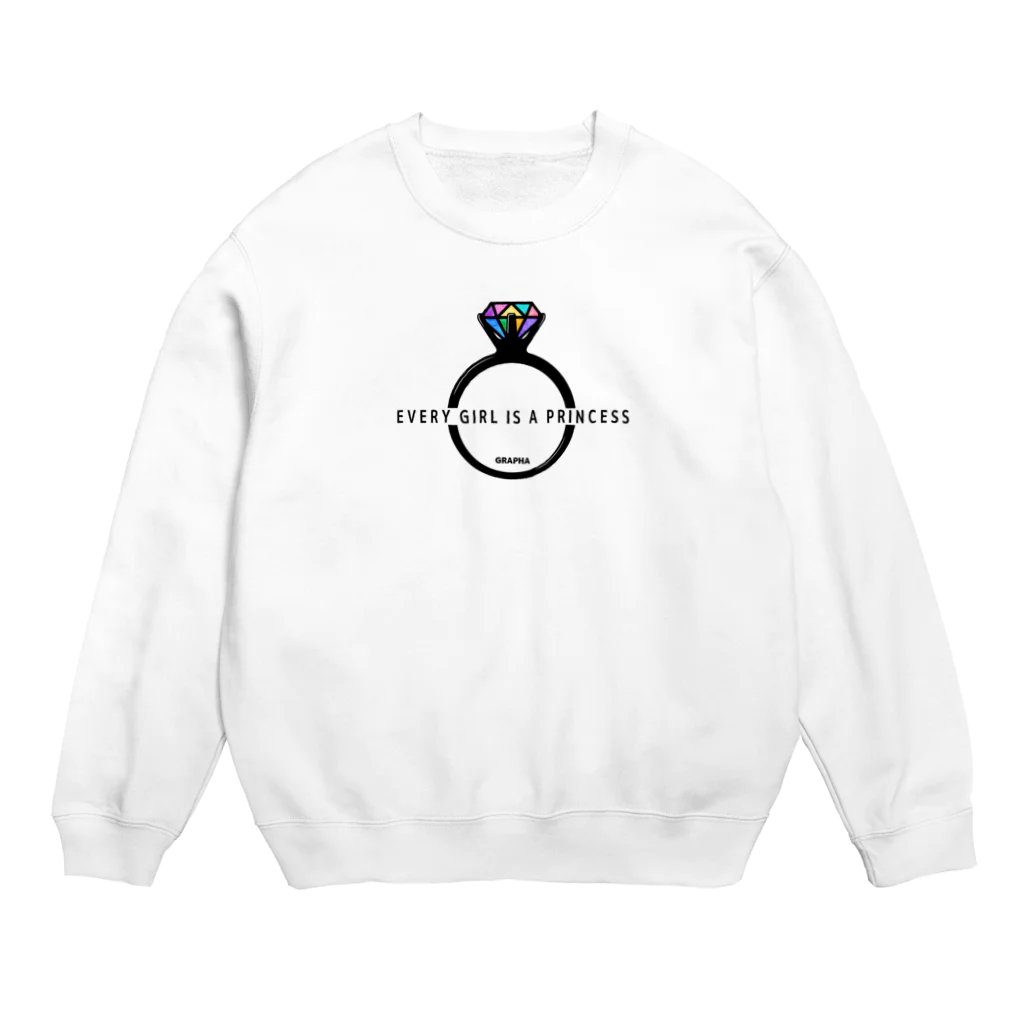 香庭くゆるのグラスプリンセス/リング Crew Neck Sweatshirt