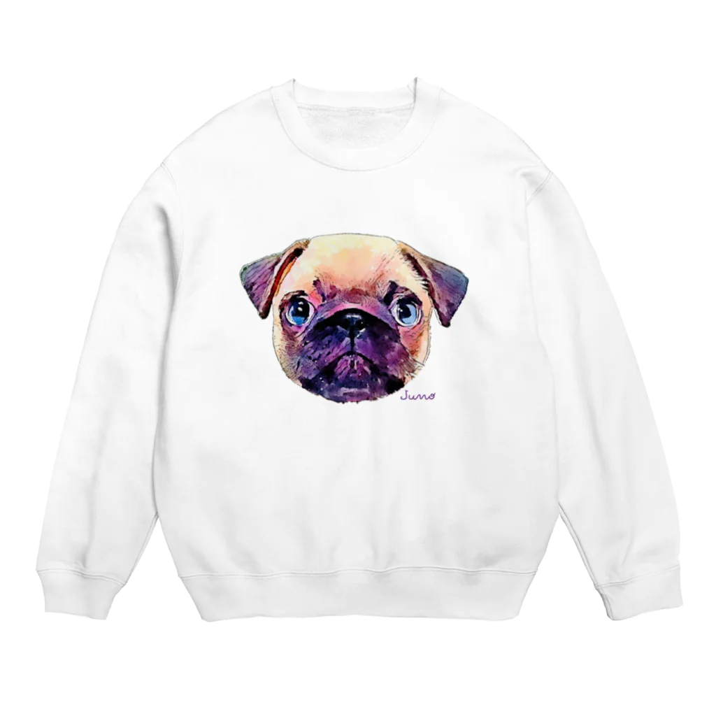 ジュノの秘密のアトリエのパグ／Juno Crew Neck Sweatshirt