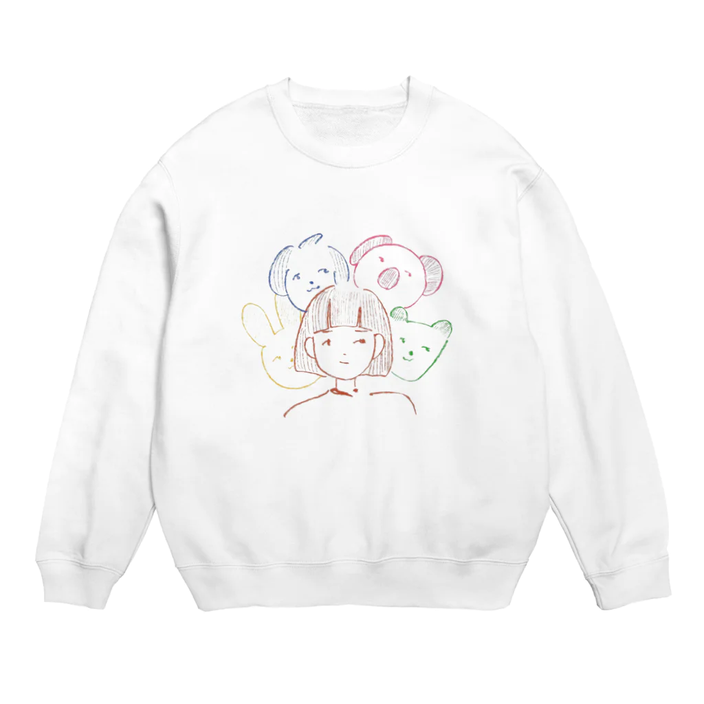 U〜7ちゃんのどうぶつふれんず Crew Neck Sweatshirt