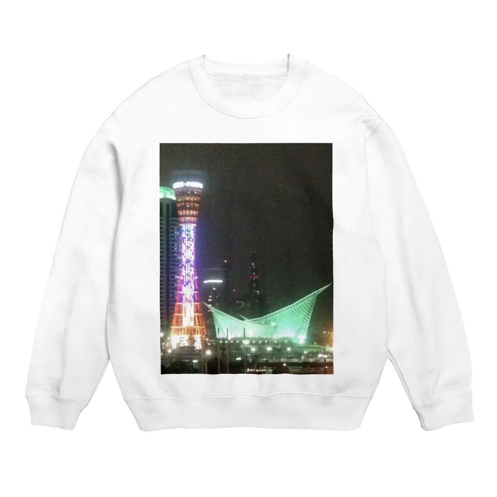 OliveGardenのポートタワーの夜景 Crew Neck Sweatshirt