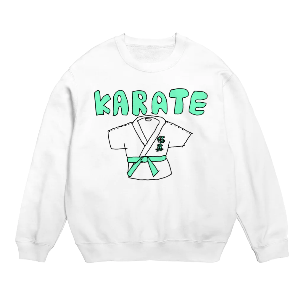 yukkuのKarate-man green Crew Neck Sweatshirt